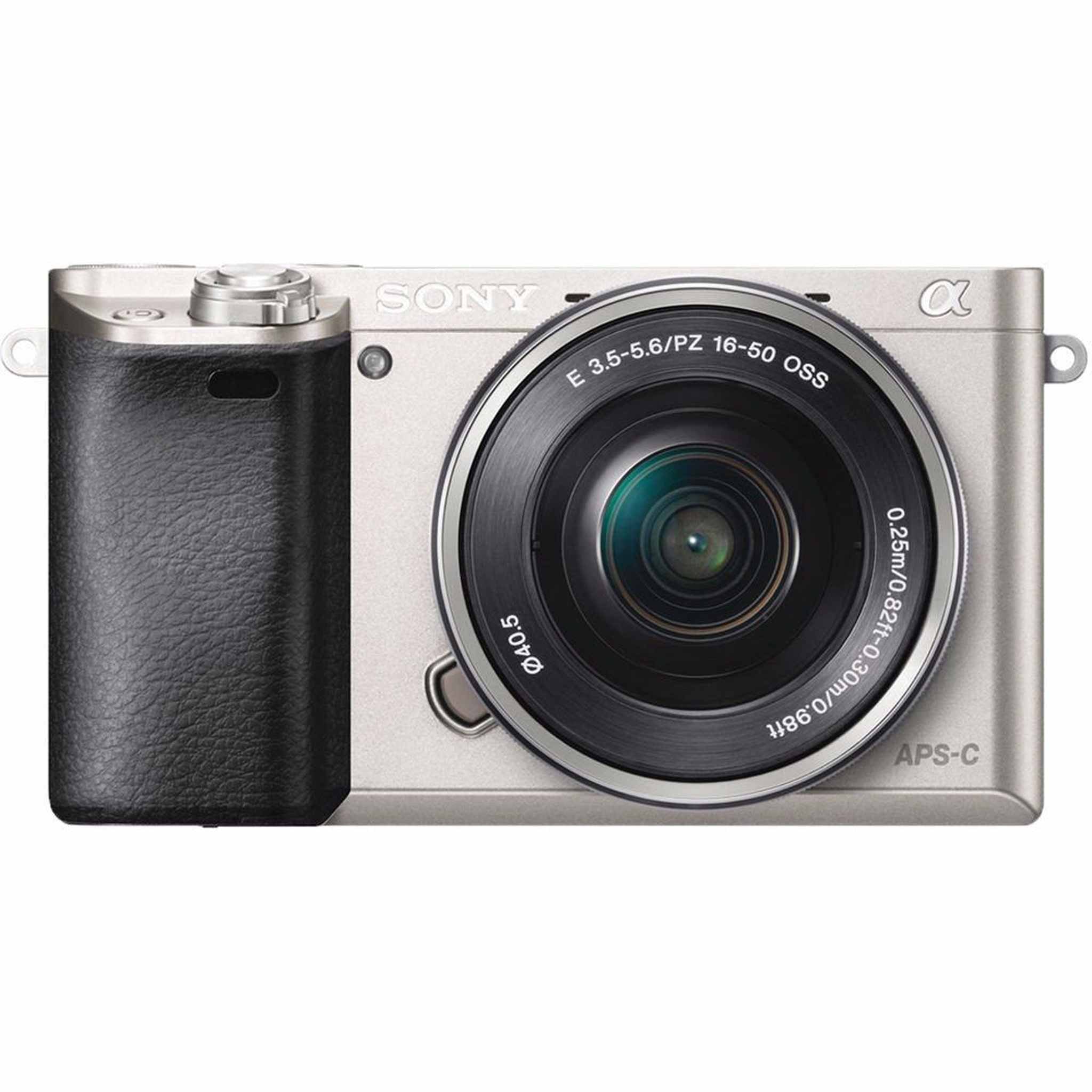 Sony Alpha a6000 Mirrorless Digital Camera with 16-50mm Lens Silver + Battery + Charger + 64GB Bundle 6 - International