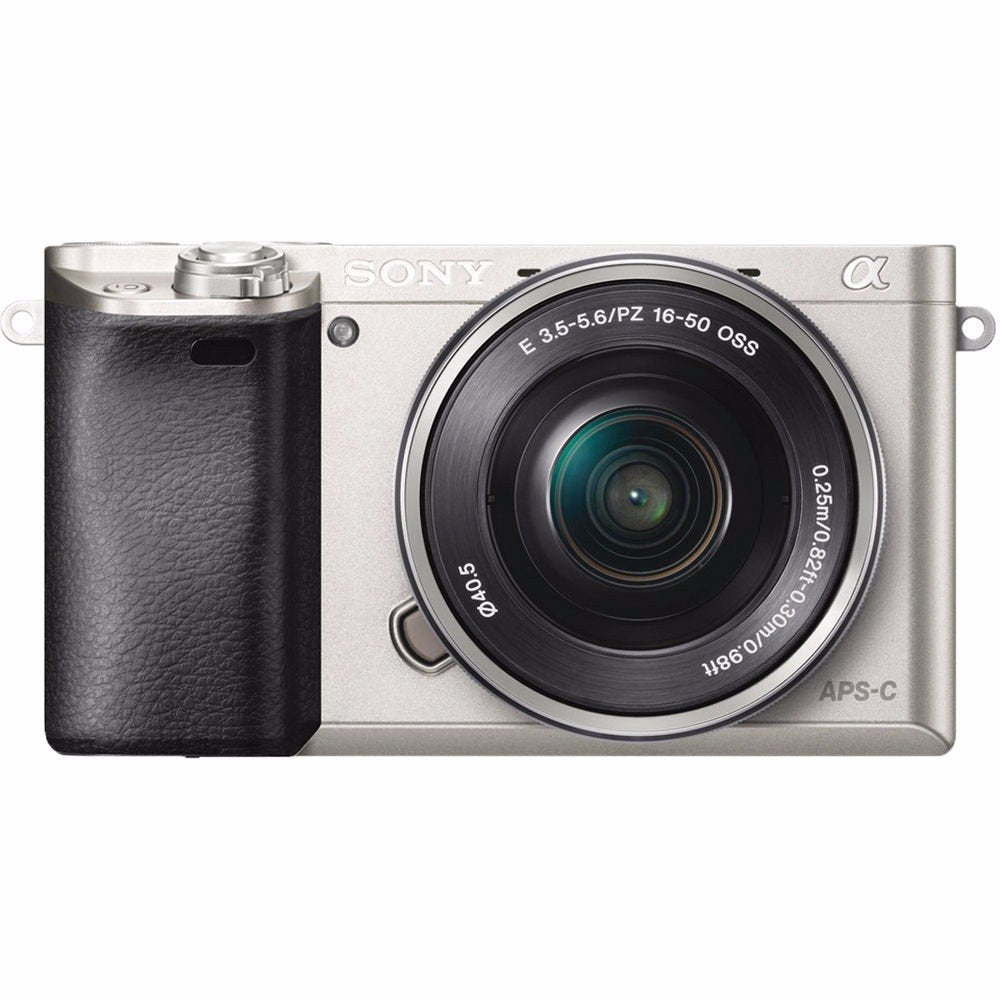 Sony Alpha a6000 Mirrorless Digital Camera with 16-50mm Lens (Silver) + Sony E 55-210mm f/4.5-6.3 OSS E-Mount Lens 64GB Travel Bundle