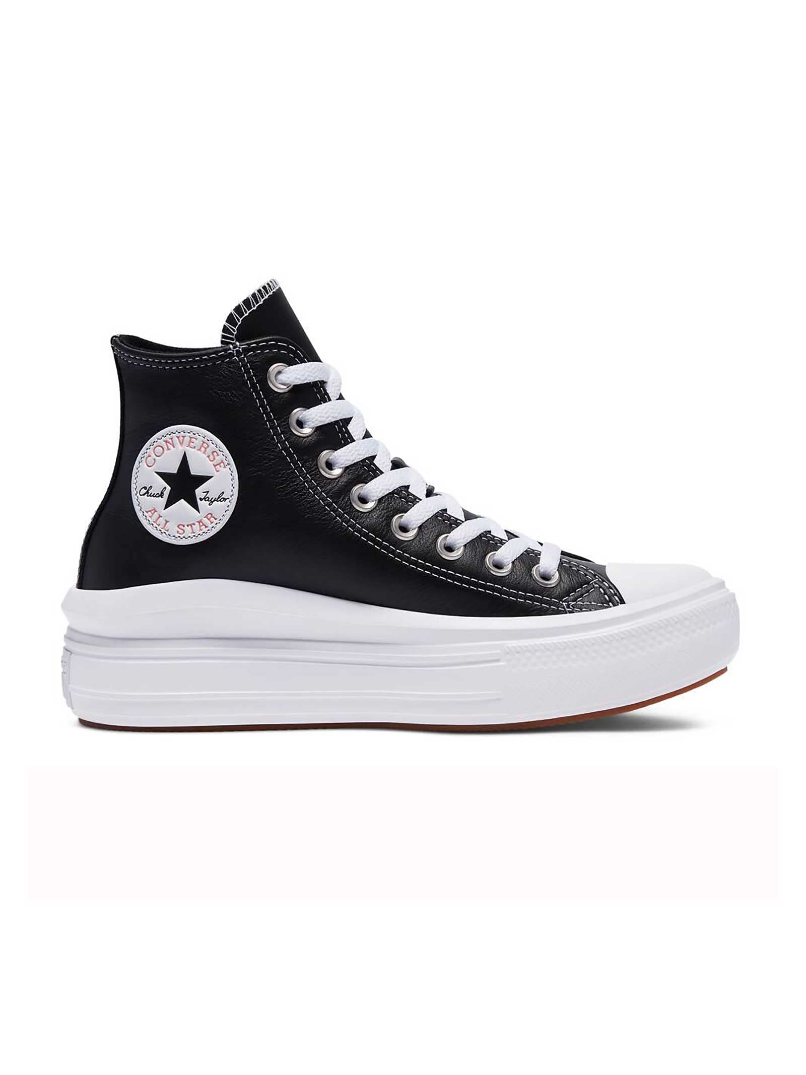 Converse Women's Chuck Taylor All Star Move Platform Hi Sneaker, Black/Natural Ivory/White, 9