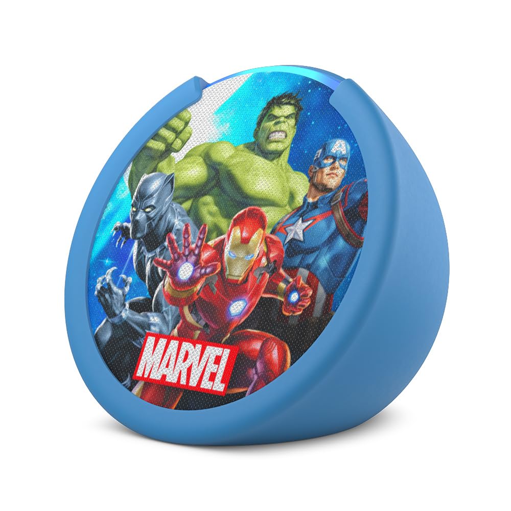 Amazon Echo Pop Kids newest model , Designed for kids, with parental controls, Includes 6 months of Amazon Kids+, Marvel's Avengers