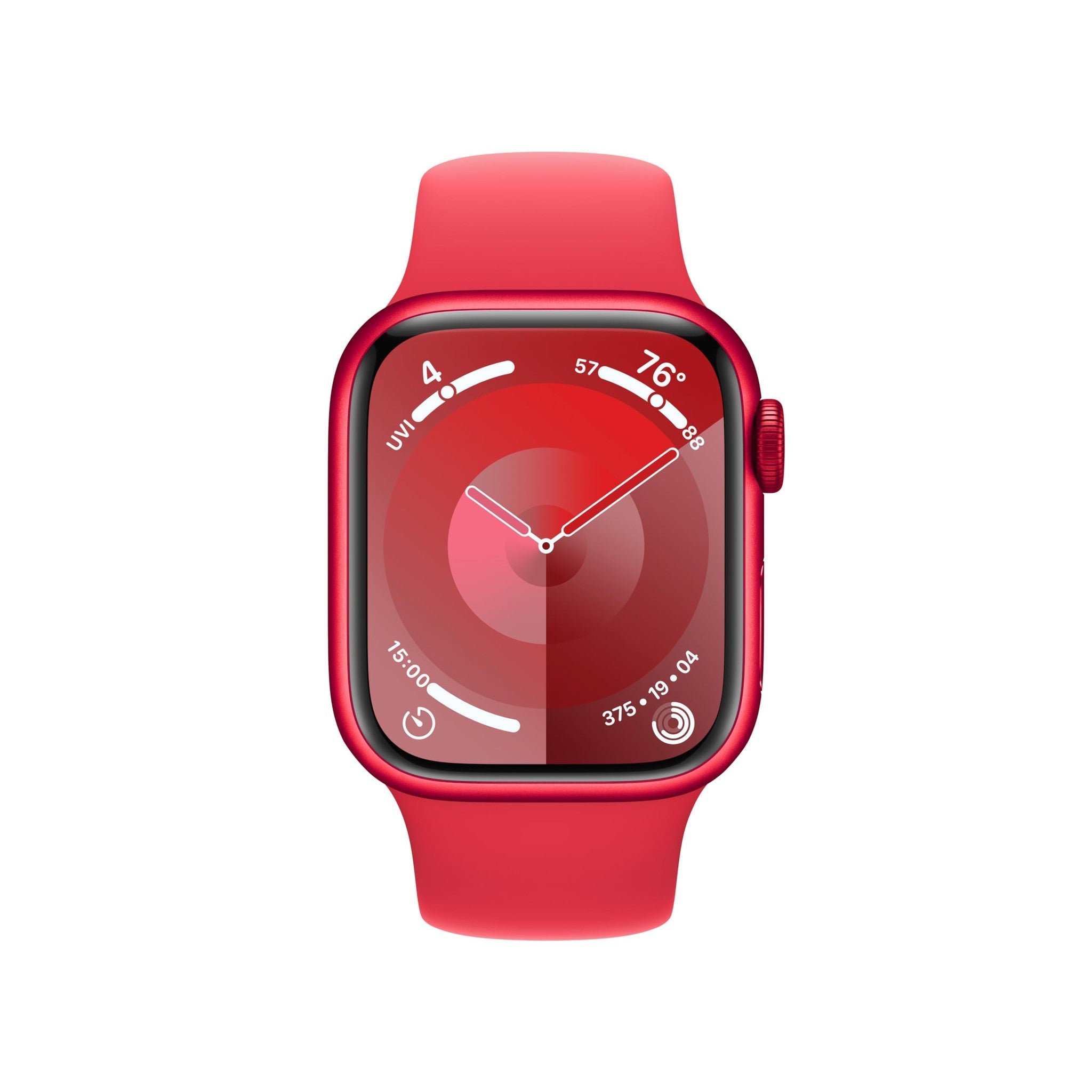 Apple Watch Series 9 [GPS 41mm] Smartwatch with (Product) RED Aluminum Case with (Product) RED Sport Band S/M.