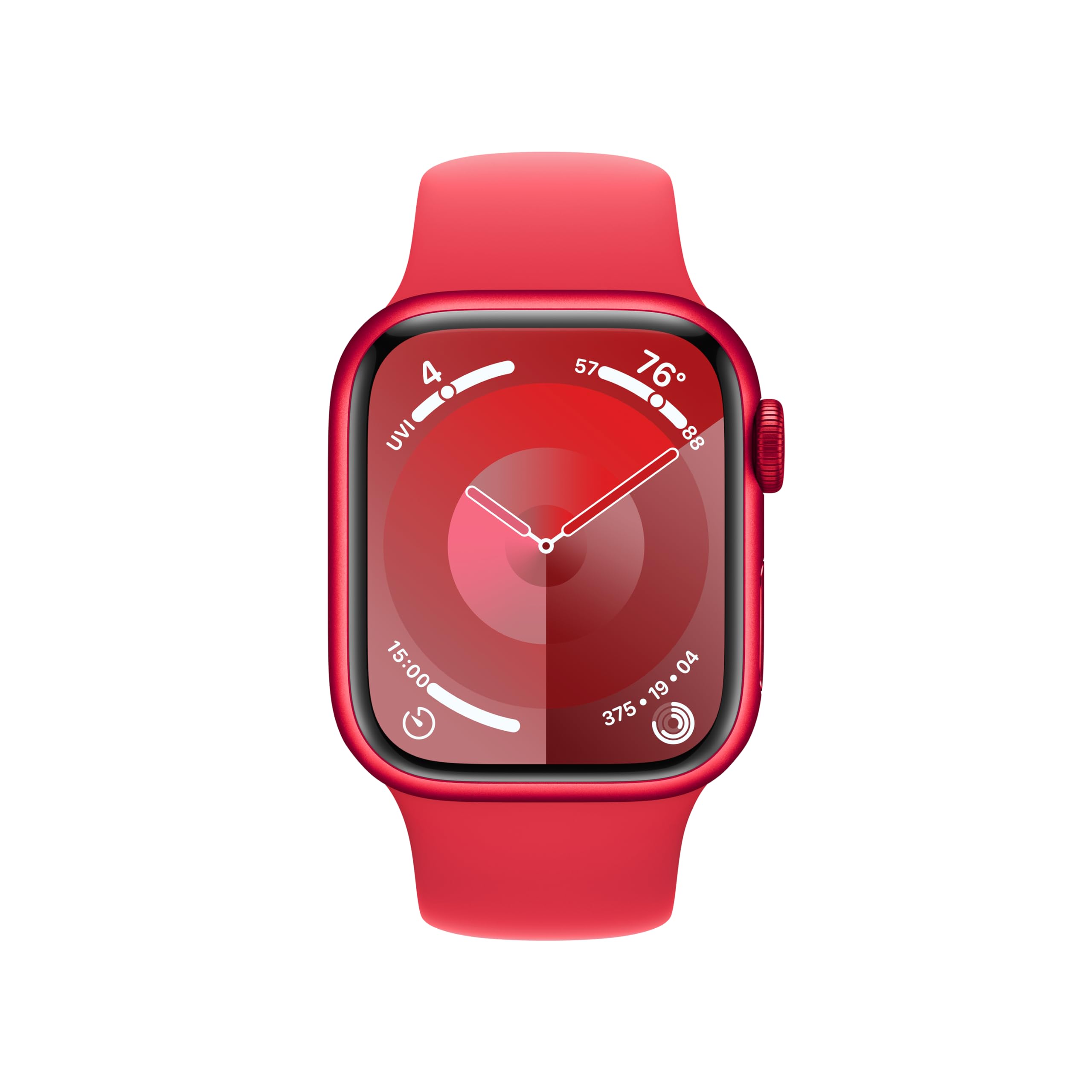 Apple Watch Series 9 [GPS 41mm] Smartwatch with (Product) RED Aluminum Case with (Product) RED Sport Band M/L.