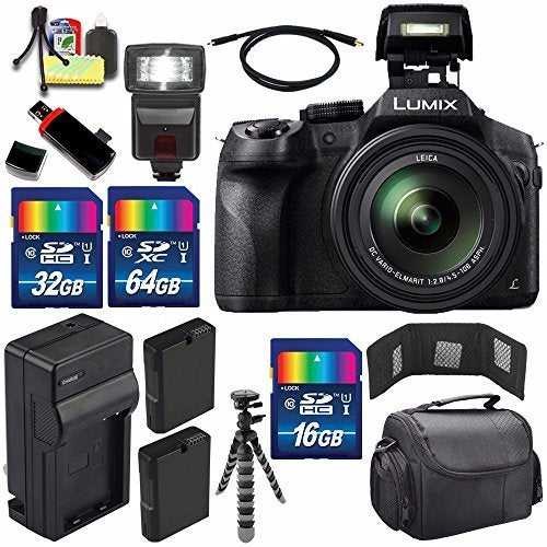 Panasonic Lumix DMC-FZ300 Digital Camera + Extra Battery + Charger + 112GB Bundle