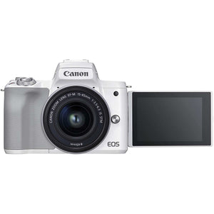 Canon EOS M50 Mark II + EF-M 15-45mm is STM Kit White International Model