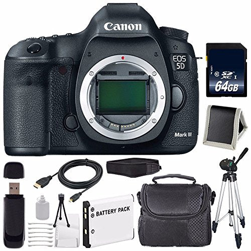 Canon EOD 5D III Digital Camera International Model + LP-E6 Battery + 64GB Memory Card Deluxe Bundle