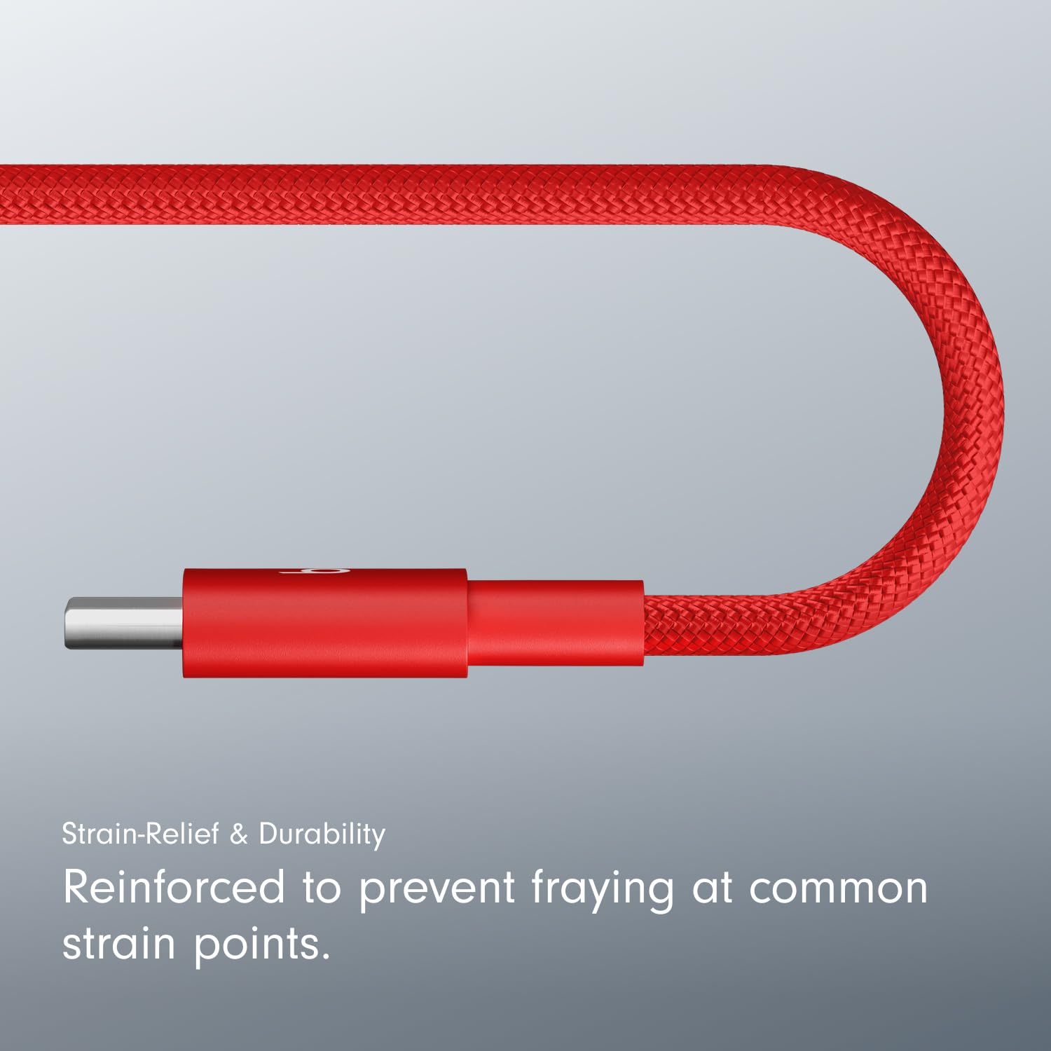 Beats USB-C to USB-C Woven Cable Fast Charging Durable/Tangle-Free Compatible Charger for Apple & Android Devices 1.5 m, 5 ft - Rapid Red