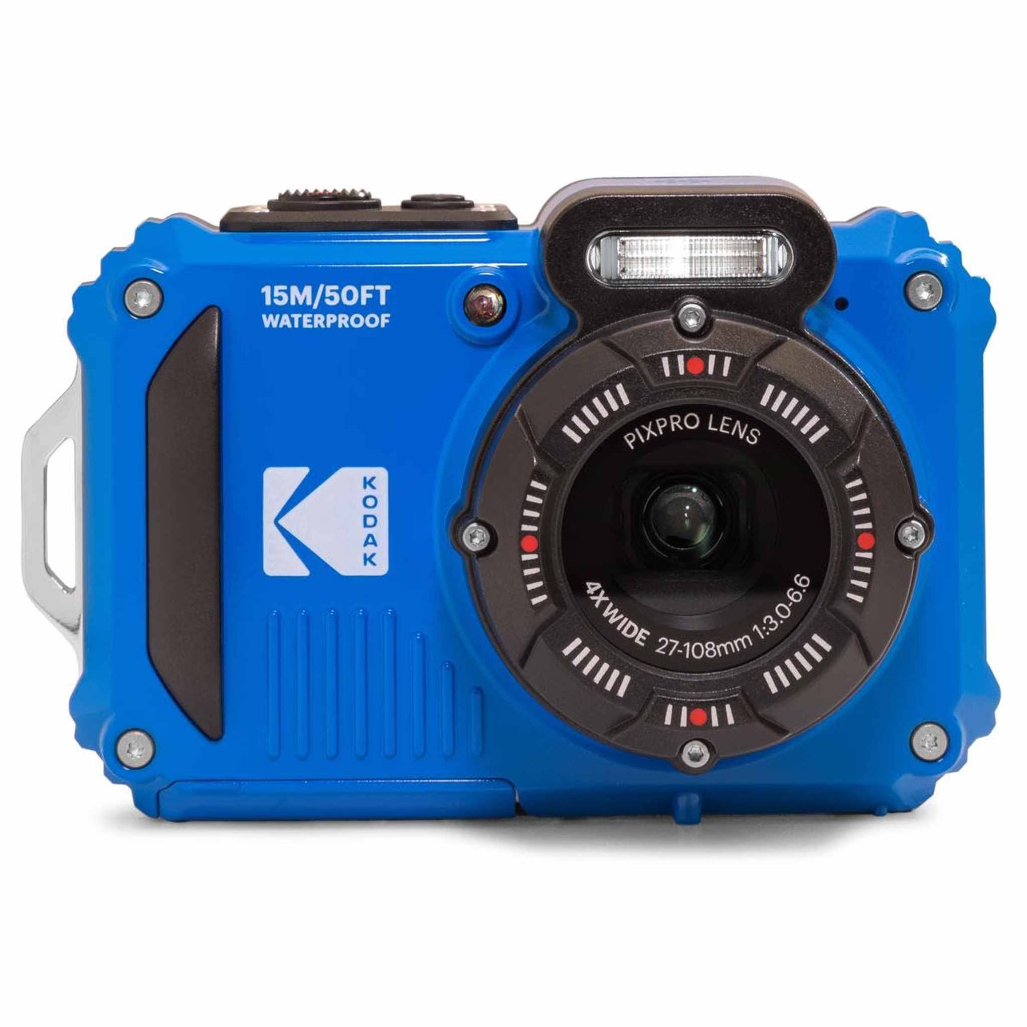 KODAK PIXPRO WPZ2 Rugged Waterproof Shockproof Dustproof WiFi Digital Camera 16MP 4X Optical Zoom 1080P Full HD Video Vlogging Camera 2.7" LCD Blue KODAK