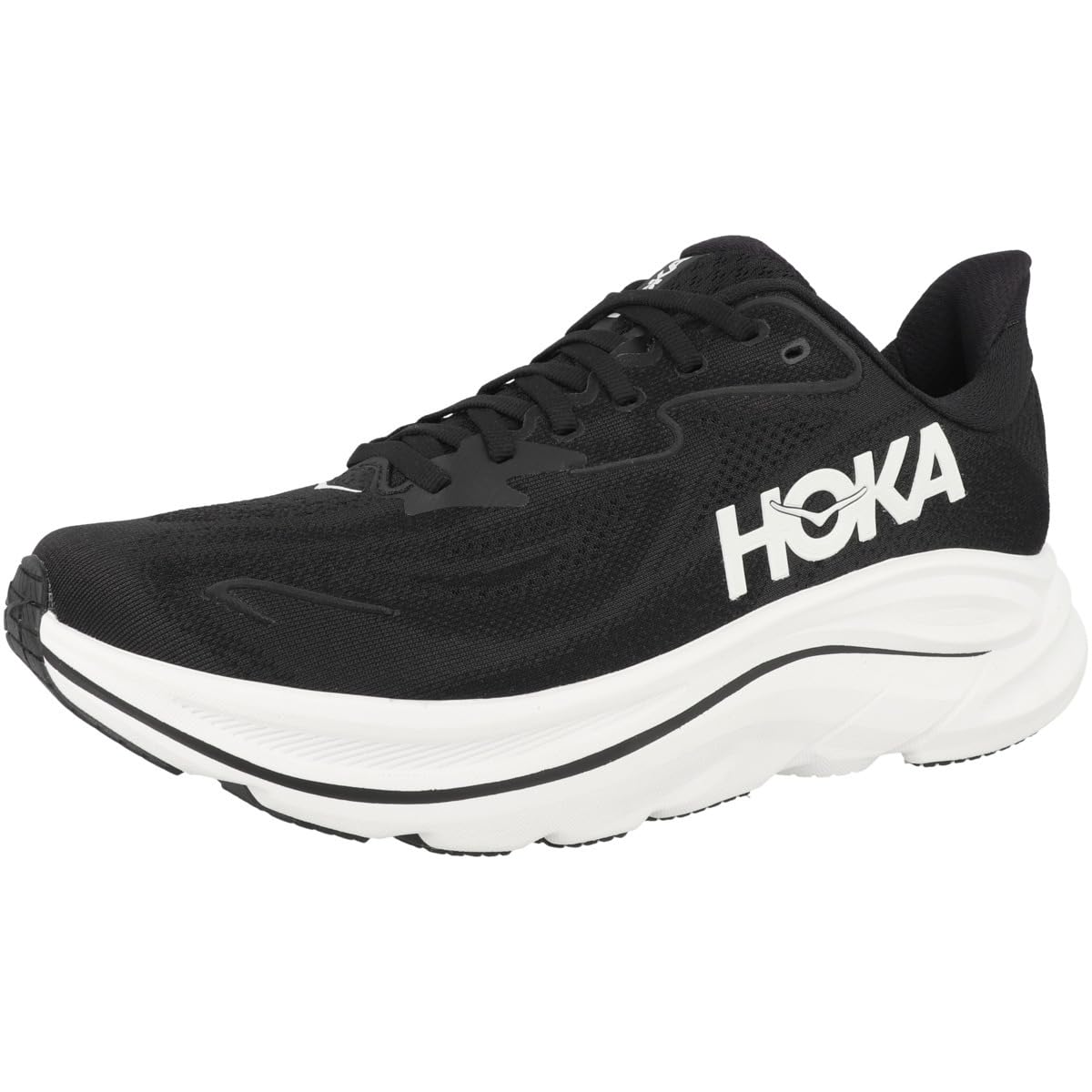 Hoka Men's Clifton 10 Sneaker, Black/White