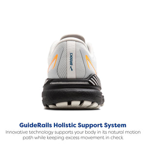 Brooks Men’s Adrenaline GTS 23 GTX Waterproof Supportive Running Shoe - Oyster Mushroom/Orange/Blue - 9.5 Medium