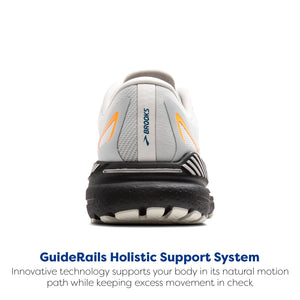 Brooks Men’s Adrenaline GTS 23 GTX Waterproof Supportive Running Shoe - Oyster Mushroom/Orange/Blue - 10 Medium