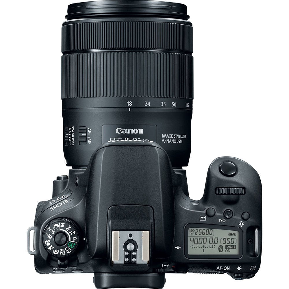 Canon EOS 77D DSLR Camera with 18-135mm is USM Lens + LED + UV FLD CPL Filter Kit + Wide Angle & Telephoto Lens + Camera