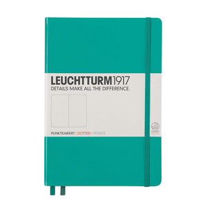 Leuchtturm1917 Medium A5 Dotted Hardcover Notebook Emerald - 249 Numbered Pages
