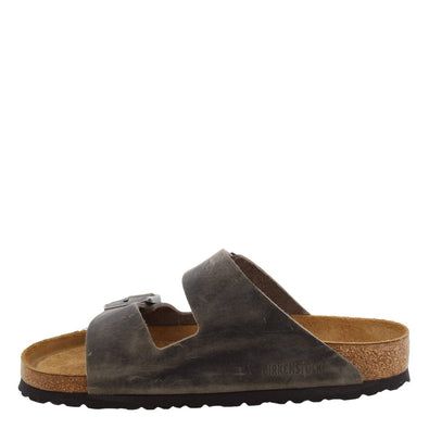 Birkenstock Womens Shoes Arizona SFB Sandals, Iron, Grey, 9 Medium US
