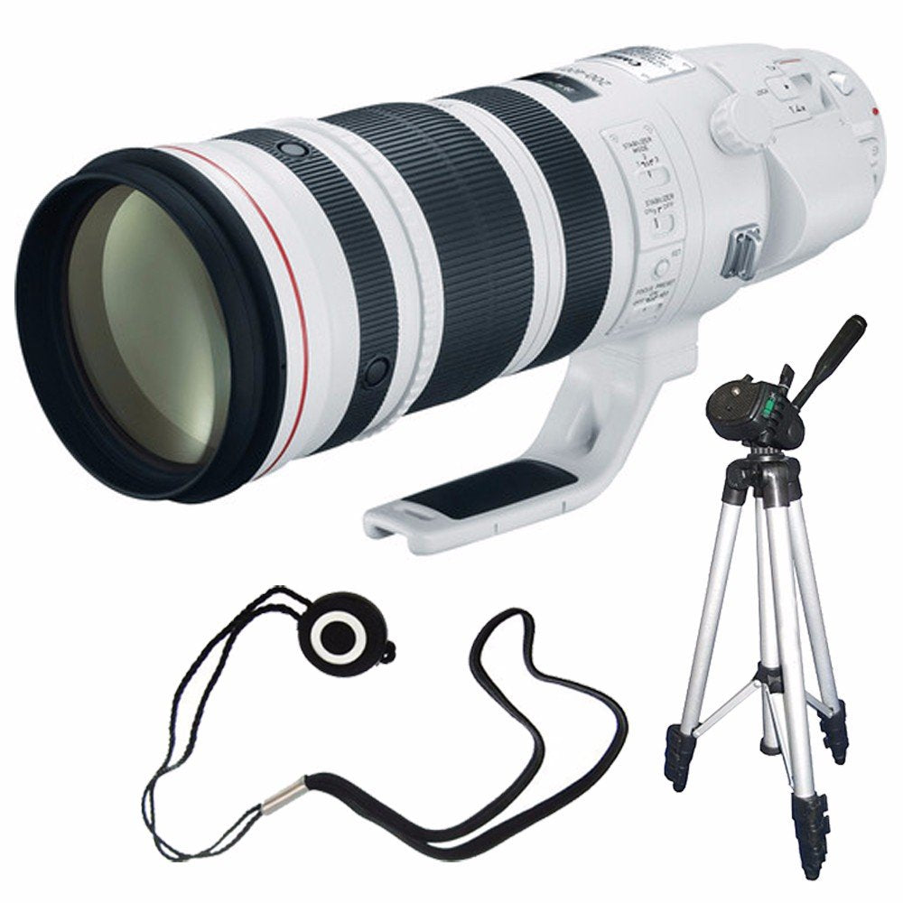 Canon EF 200-400mm f/4L is USM Lens (International Model) + Lens Cap Keeper + Full Size Tripod Bundle