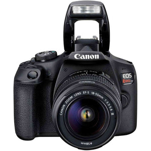 Canon EOS Rebel T7 DSLR Camera with 18-55mm Lens Starter Bundle + Includes: EOS Bag + Sandisk Ultra 64GB Card + Clean and Care Kit + More - Reconditioned Canon