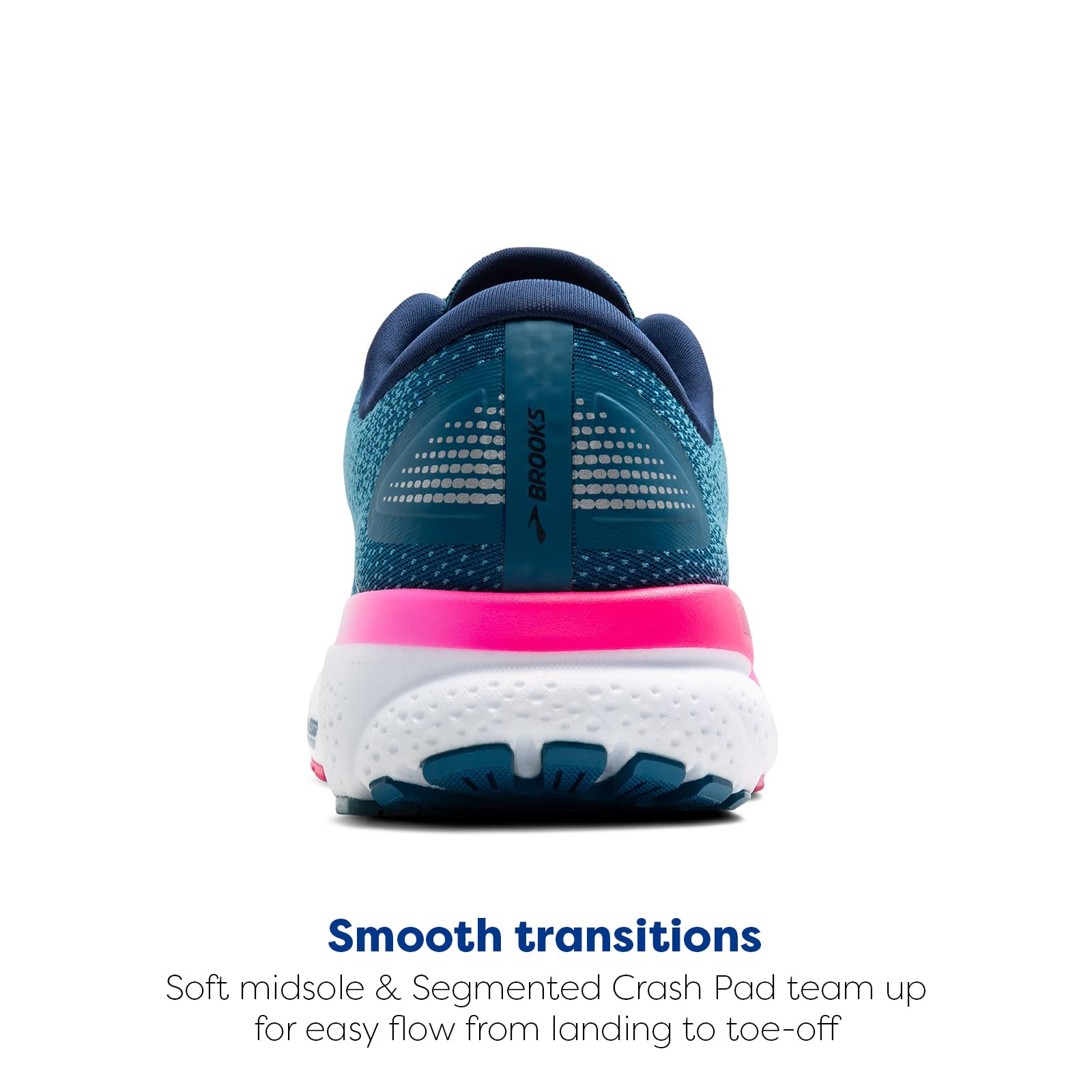 Brooks Women's Ghost 16 GTX Waterproof Neutral Running Shoe - Moroccan Blue/Pink/Yellow - 10 Medium