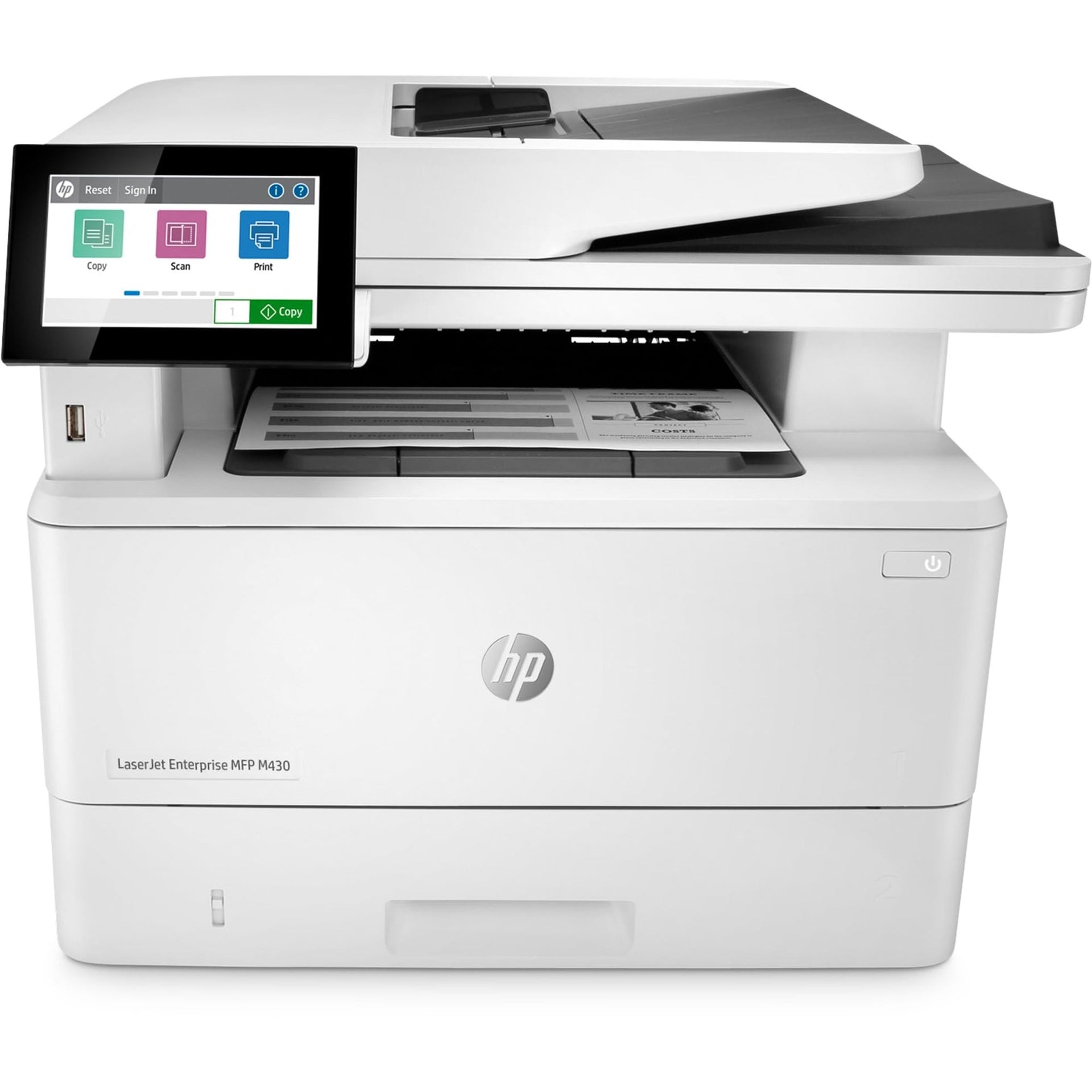 HP LaserJet Enterprise MFP M430f Monochrome All-in-One Printer with built-in Ethernet & 2-sided printing 3PZ55A ,white, Large