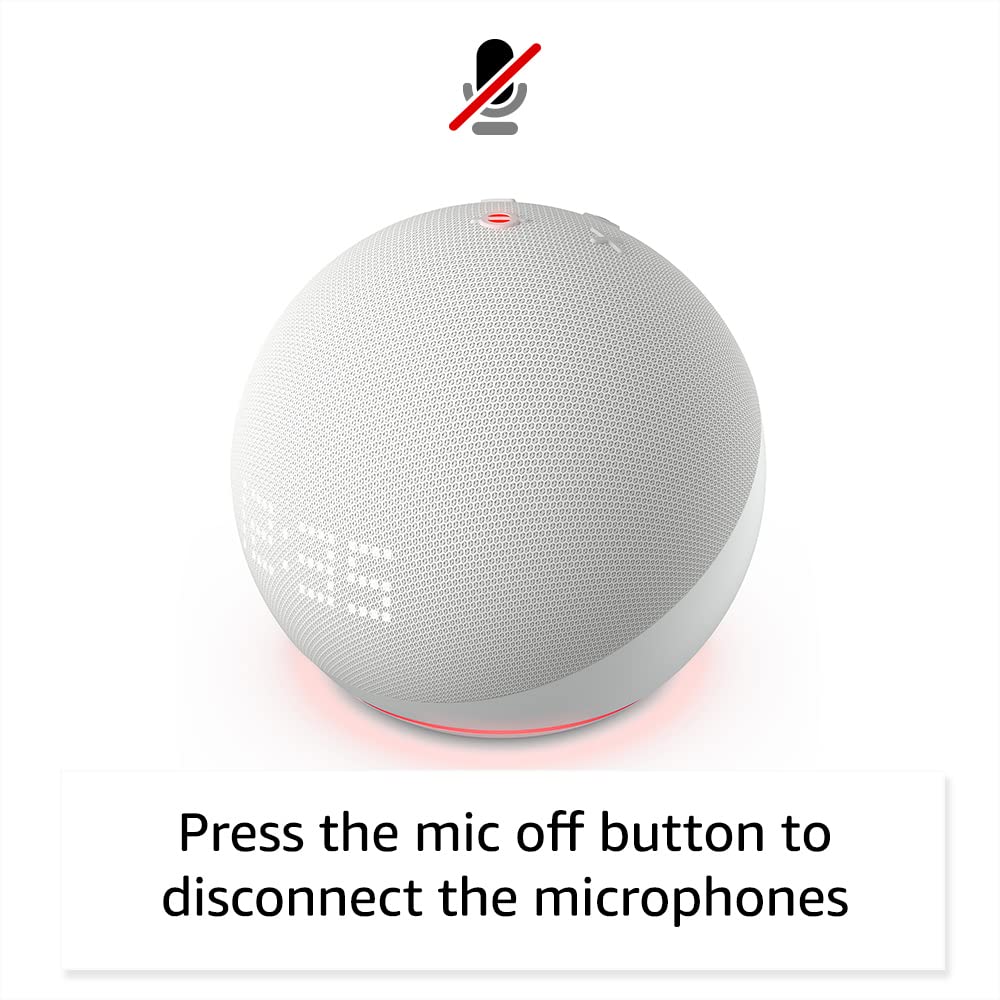 Echo Dot 5th Gen Smart Speaker with Clock and Alexa - Glacier White  53-027823