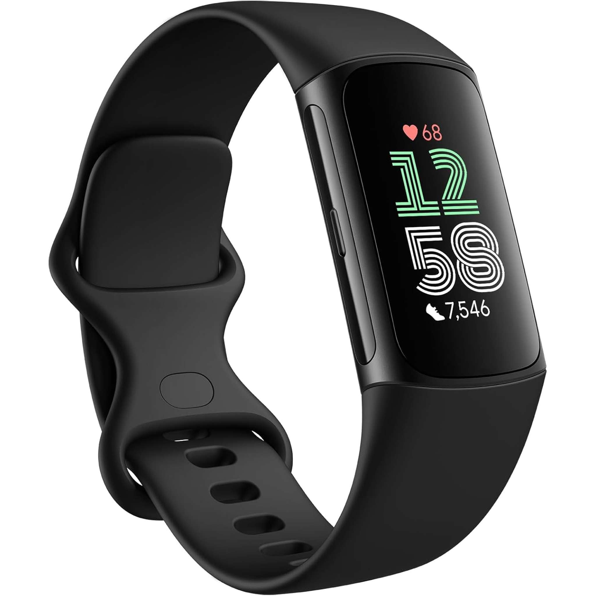 Fitbit Charge 6 Fitness Tracker with Heart Rate, GPS, Premium Membership, Health Tools, - Obsidian/Black S & L Bands Included - Reconditioned