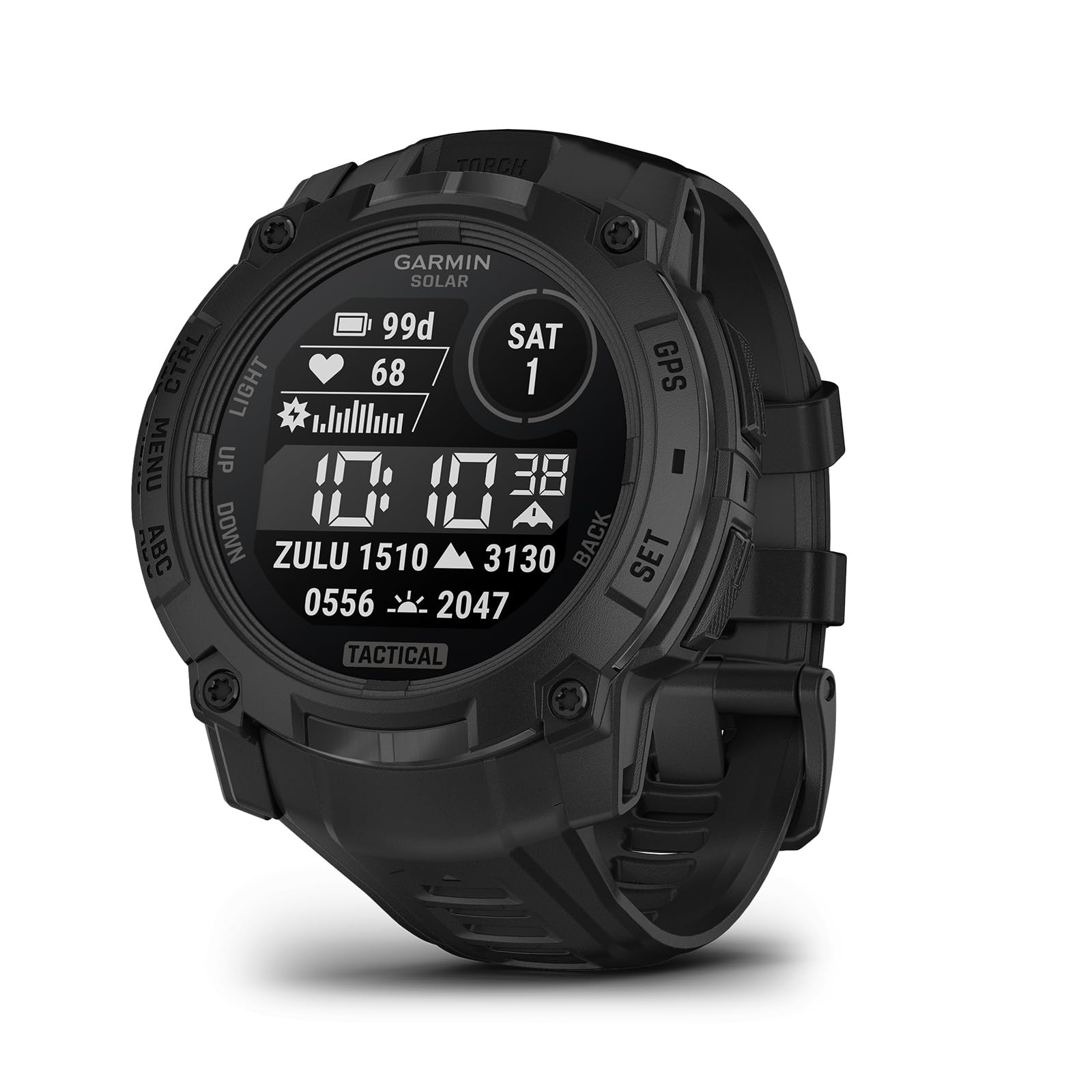 Garmin Instinct® 3 Tactical Edition, 45mm, Solar Charged Display, Rugged Outdoor GPS Smartwatch