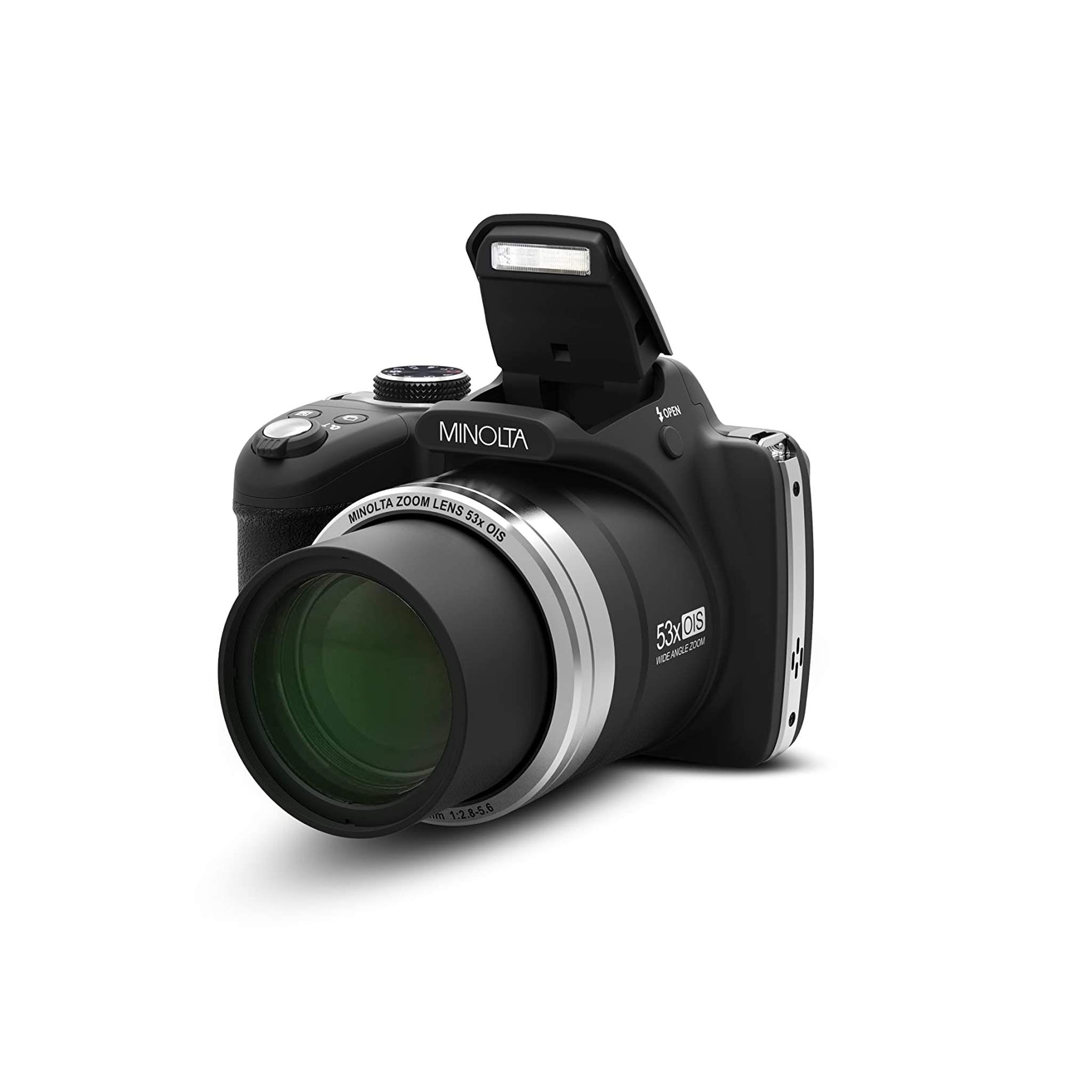 Minolta Pro Shot 16 Mega Pixel HD Digital Camera with 53x Optical Zoom, Full 1080p HD Video & 16GB SD Card, MN53Z, Black Minolta