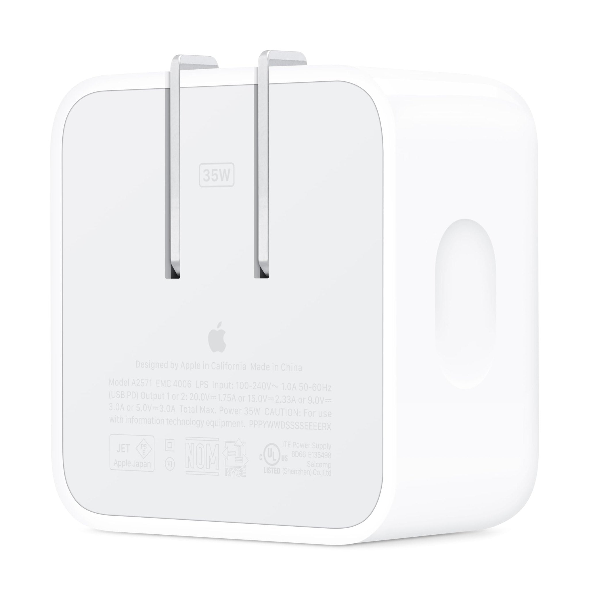 Apple 35W Dual USB-C Port Compact Power Adapter: Fast and Convenient Charging, Type C Wall Charger