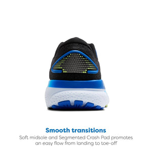 Brooks Men’s Ghost 16 Neutral Running Shoe - Black/Cobalt/Neo Yellow - 9 Medium