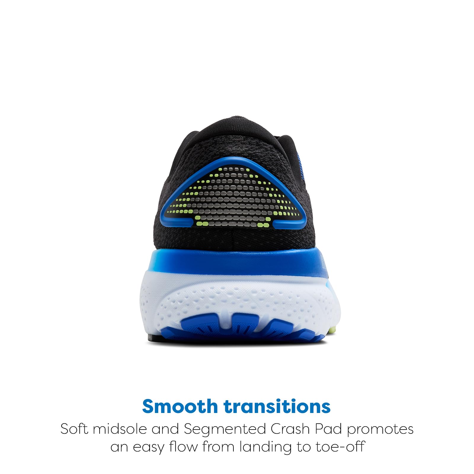 Brooks Men’s Ghost 16 Neutral Running Shoe - Black/Cobalt/Neo Yellow - 12.5 Medium