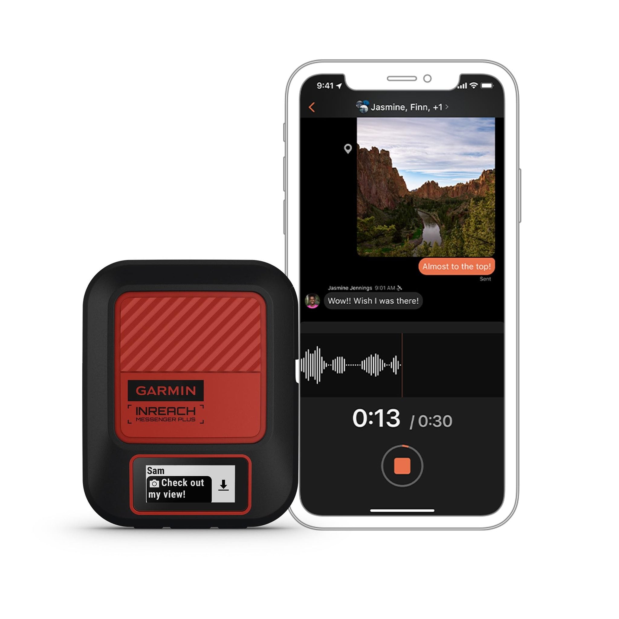 Garmin inReach® Messenger Plus, SOS Satellite Communicator with Photo, Text & Voice Messaging Without Cell Service, Long Battery Life, Durable, Temperature-Resistant, Water-Resistant IPX7 Design