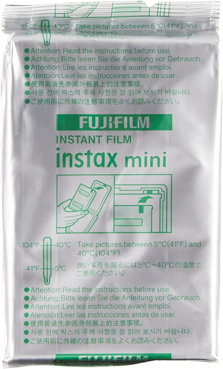 Fujifilm Instax Mini Instant Film, (Total 50 Shots) + (20) Decorative Stickers