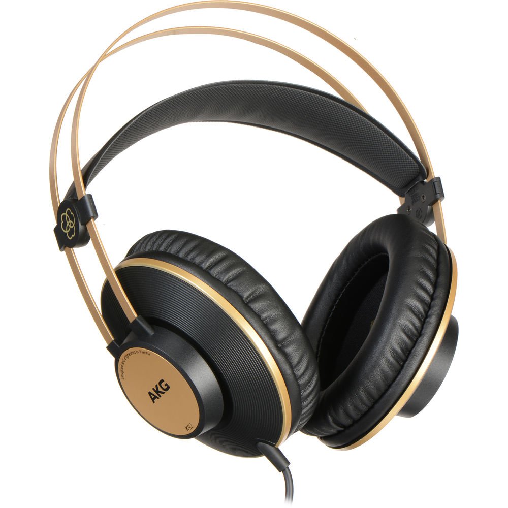 AKG Professional K92 Closed-Back Over-Ear Studio Headphones with Headphone Extender and 1-Year Extended Warranty