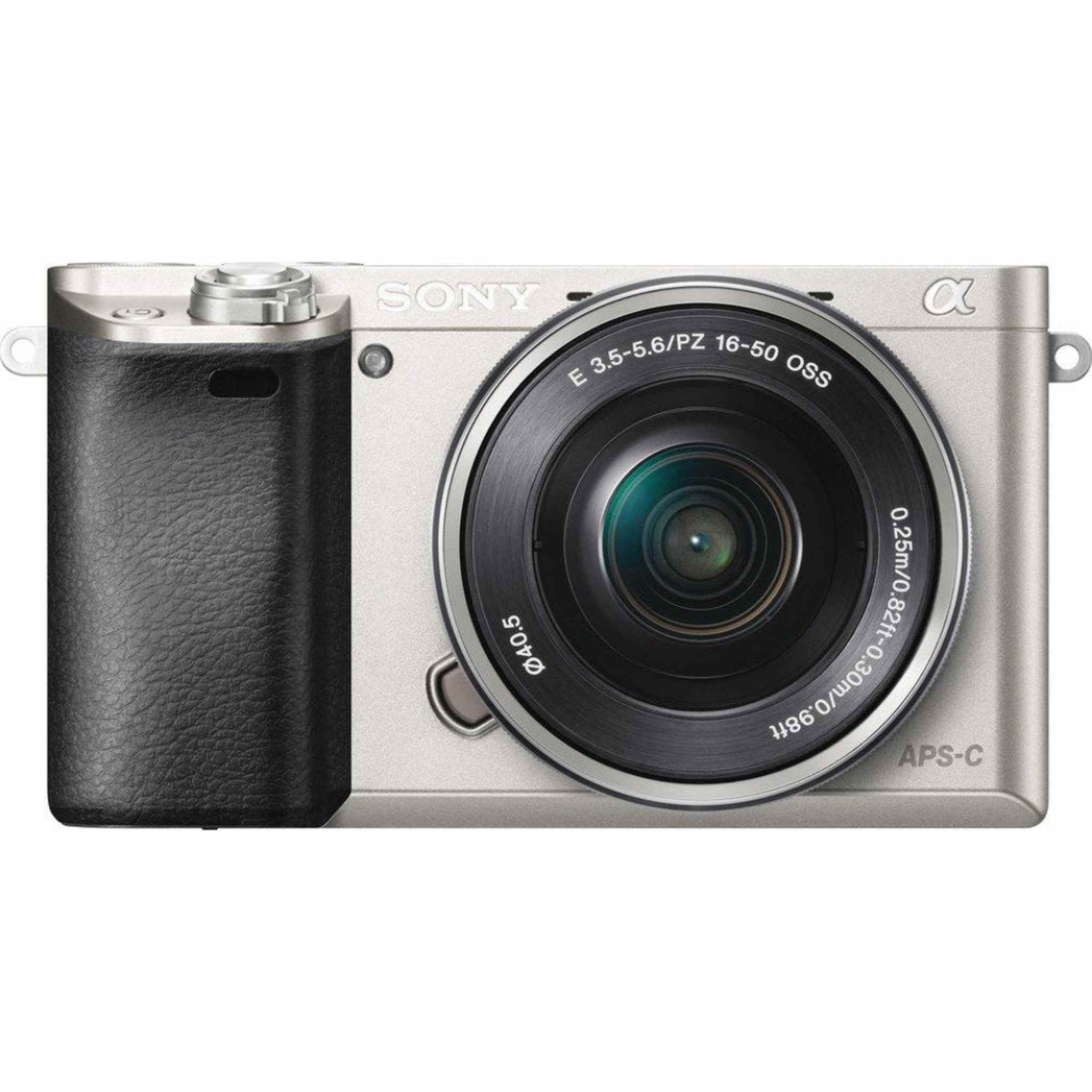 Sony Alpha a6000 24.3MP Digital Camera with 16-50mm Power Zoom and 55-210mm Lenses Silver Sony