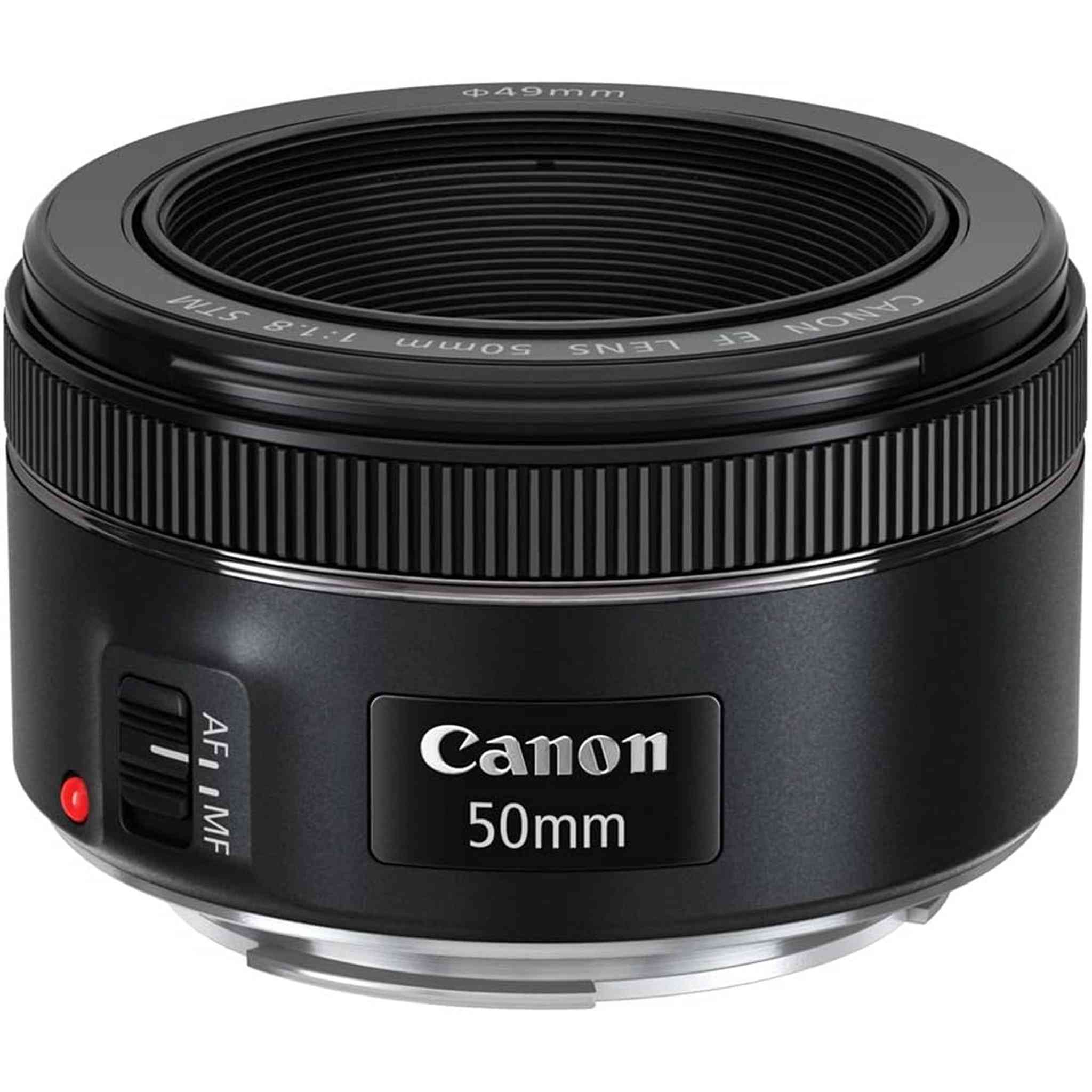 Canon EF 50mm f/1.8 STM Lens 0570C002 + Filter Kit + Cap Keeper + More - Reconditioned Canon