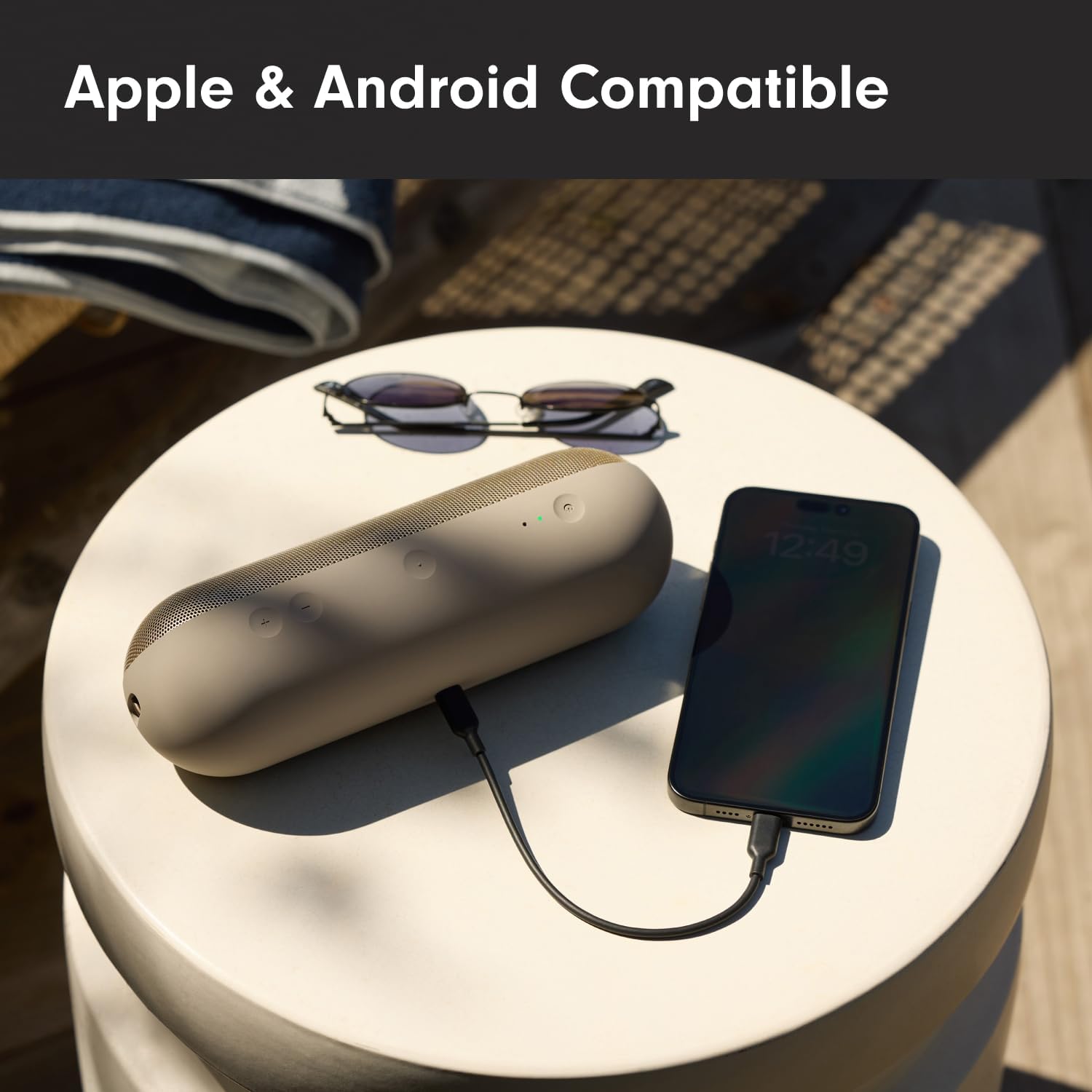 Beats Pill - Wireless Bluetooth Speaker and Portable Charger via USB-C - Up to 24 Hours Battery Life, IP67 Water Resistant, Apple & Android Compatible, Built-in Microphone - Champagne Gold