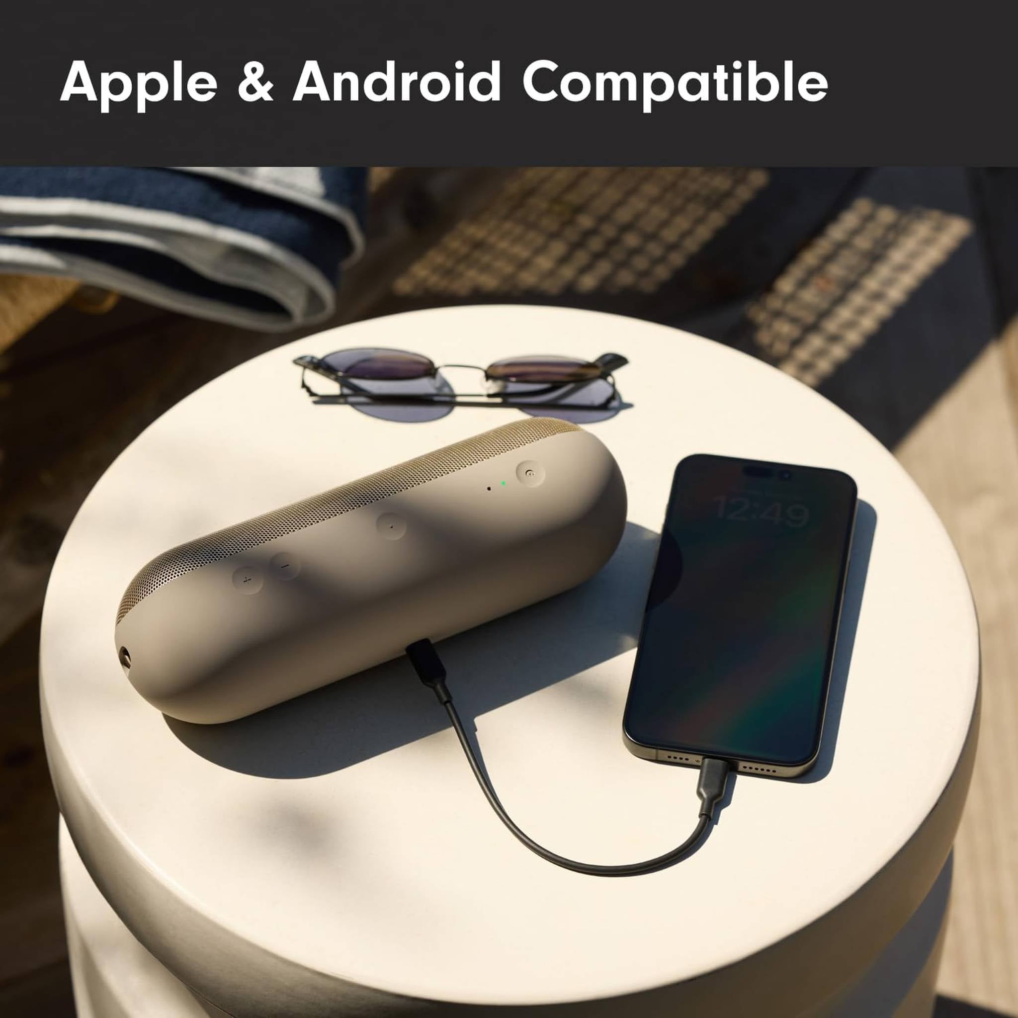 Beats Pill - Wireless Bluetooth Speaker and Portable Charger via USB-C - Up to 24 Hours Battery Life, IP67 Water Resistant, Apple & Android Compatible, Built-in Microphone - Champagne Gold