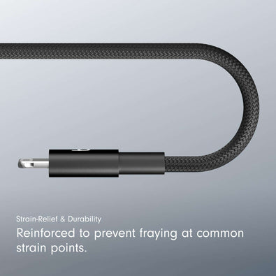 Beats USB-C to Lightning Woven Cable Fast Charging Durable/Tangle-Free Compatible Charger for Apple Devices w Lightning Ports 1.5 m, 5 ft - Bolt Black