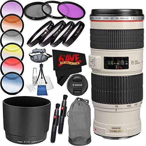 Canon EF 70-200mm f/4L is USM Lens International Version Professional Accessory Combo