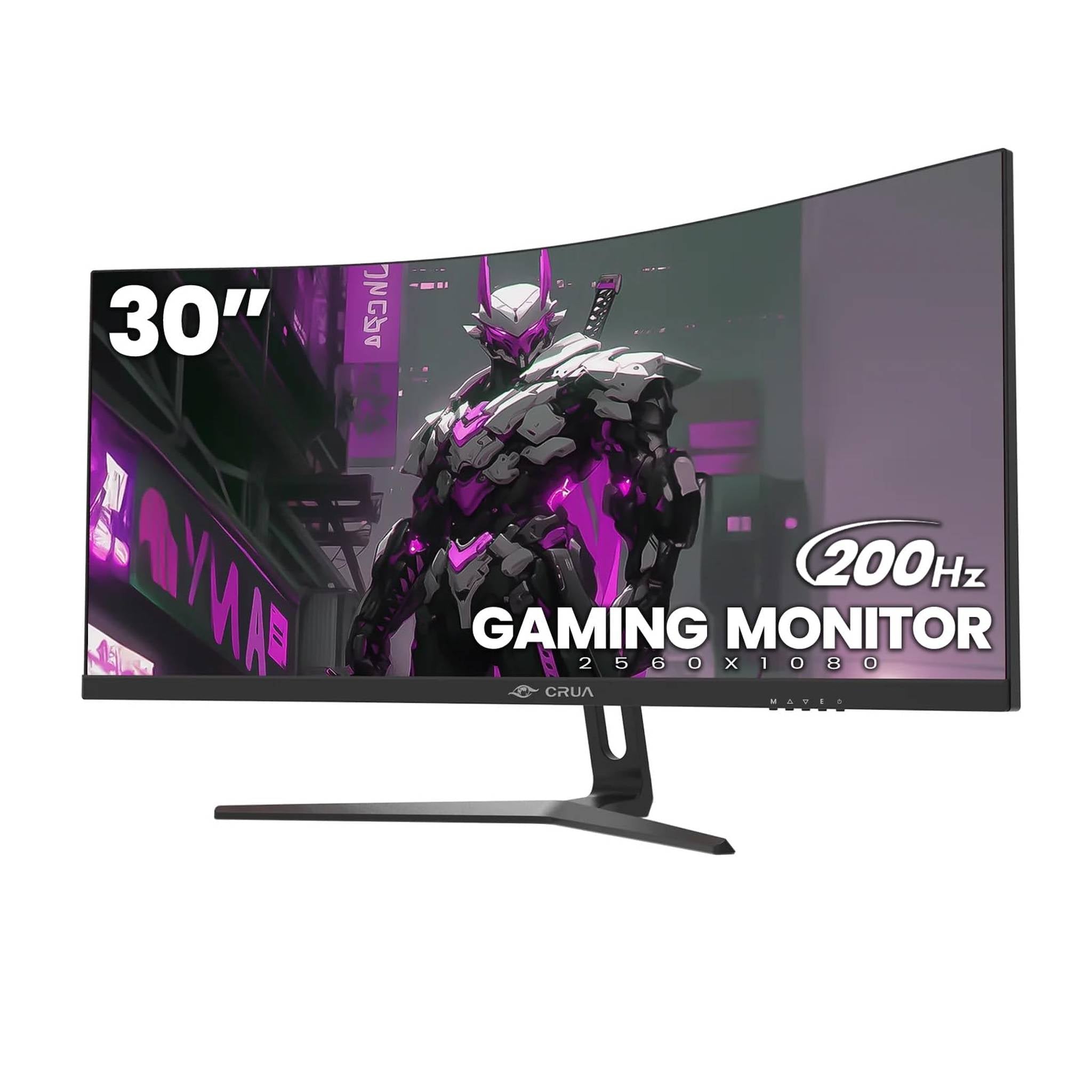 CRUA 30" Curved Gaming Monitor, 165Hz/200Hz Computer Monitor, WFHD 2560 * 1080P 1500R VA Screen, 120% sRGB PC Monitors Support AMD FreeSync, Wall Mount Install HDMI, DP - Black