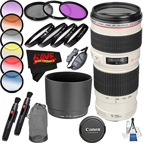 Canon EF 70-200mm f/4L USM Lens International Version Professional Accessory Combo
