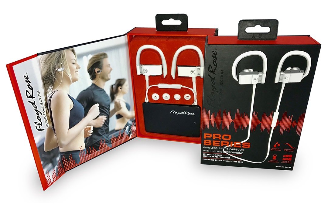 Floyd Rose Audio Pro Series Wireless Sport Earbuds with In-Line Microphone, White