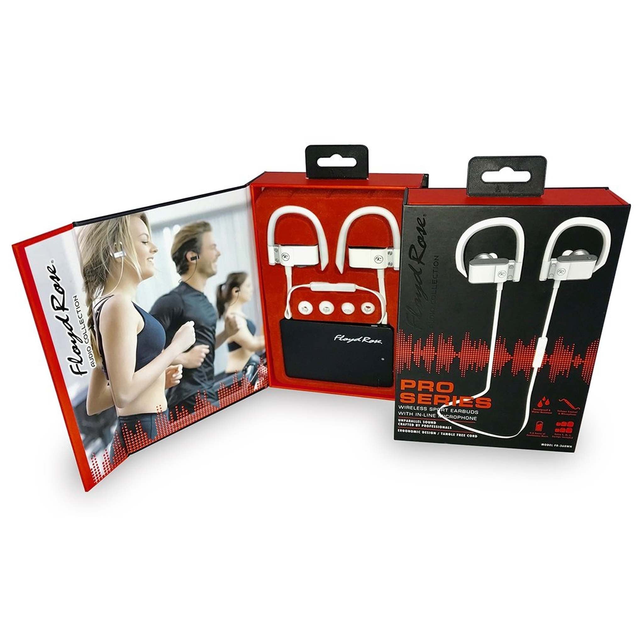 Floyd Rose Audio Pro Series Wireless Sport Earbuds with In-Line Microphone, White Floyd Rose