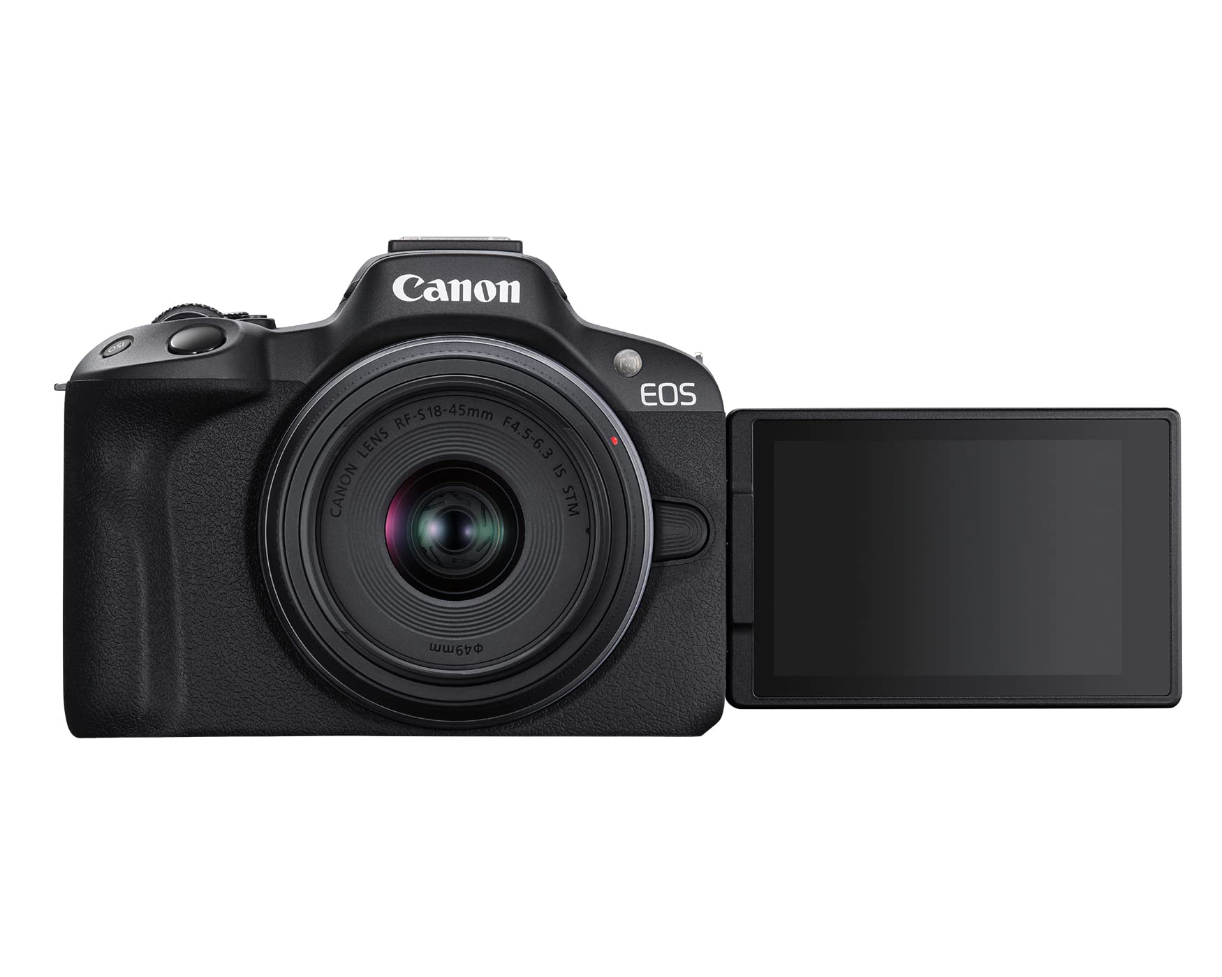 Canon EOS R50 Mirrorless Vlogging Camera Black w/RF-S18-45mm F4.5-6.3 is STM Lens, 24.2 MP, 4K Video, Subject Detection & Tracking, Compact, Smartphone Connection, Content Creator