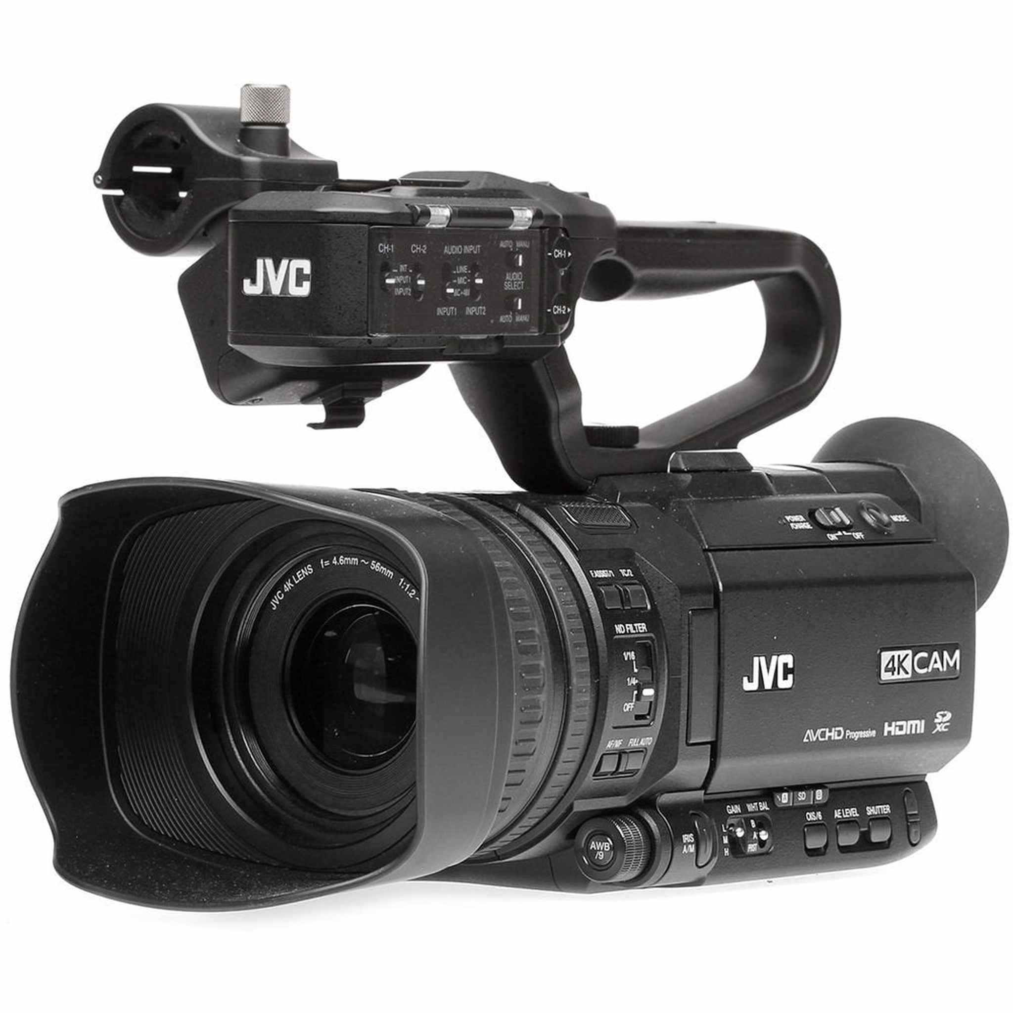 JVC GY-HM250 UHD 4K Streaming Camcorder with Built-in Lower-Thirds Graphics + Creative Filter Kit