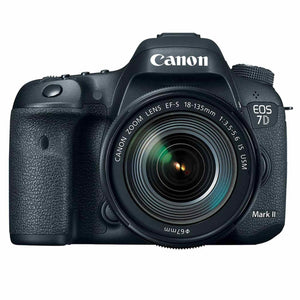 Canon EOS 7D Mark II DSLR Camera with 18-135mm f/3.5-5.6 IS USM Lens -Lens Kit + 20.9 MP + Dual Digic 6 + Full HD + 32 GB Memory Card + Filters + Flash + Camera Bag Canon