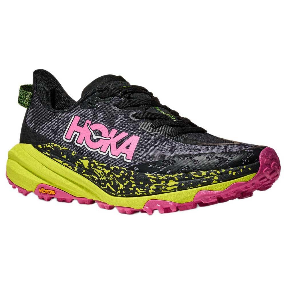 Hoka Women's Speedgoat 6 Black/Neon Hoka Citrus 6.5 Medium