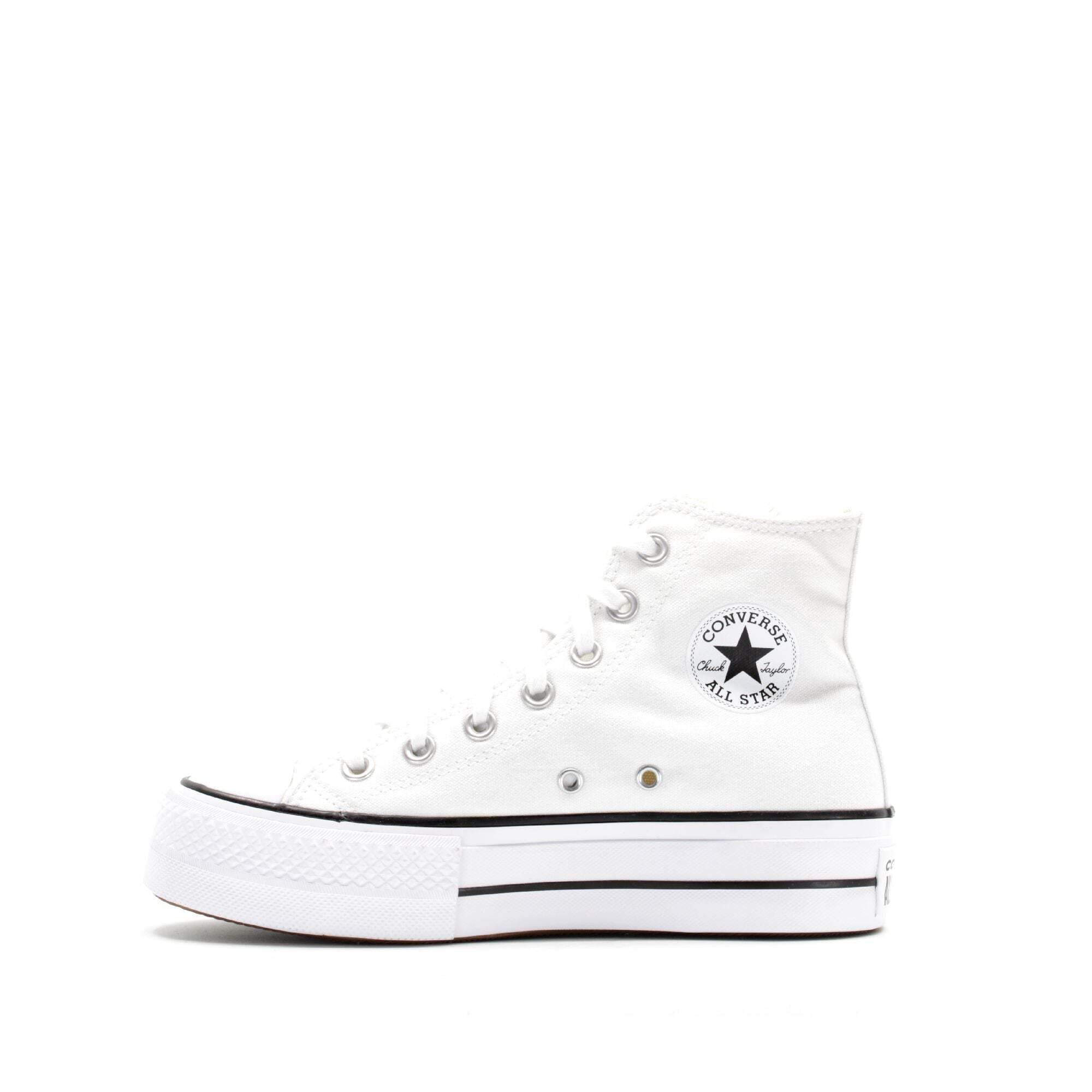 Converse Women's Chuck Taylor All Star Lift High Top Sneakers, White/Black/White, 6 Medium US