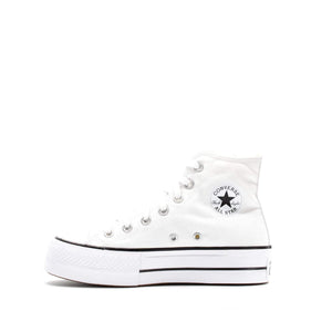 Converse Women's Chuck Taylor All Star Lift Clean Sneaker, White/Black/White, 8