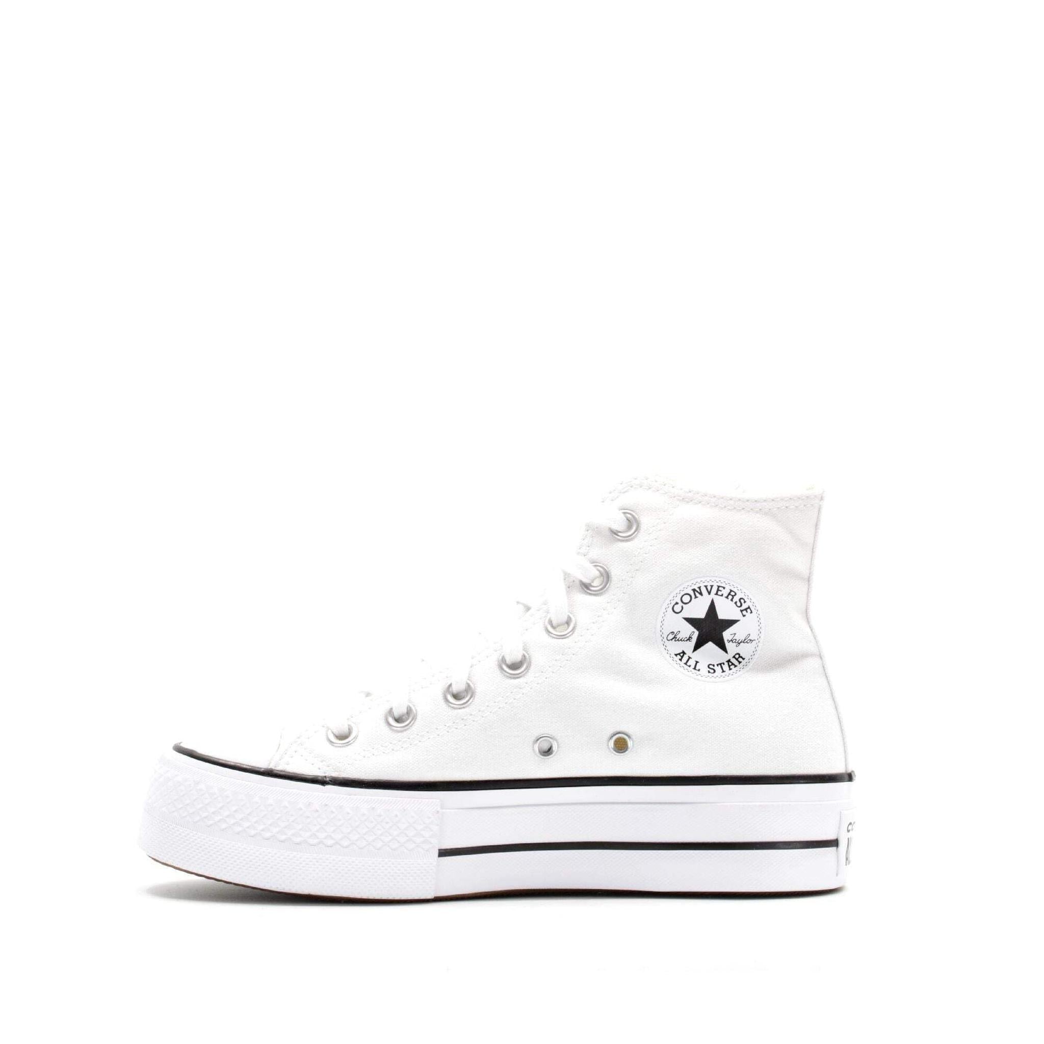 Converse Women's Chuck Taylor All Star Lift High Top Sneakers, White/Black/White, 9 Medium US