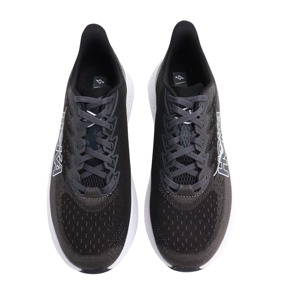 Hoka Men's Mach 6 Sneaker, Black/White, 10.5