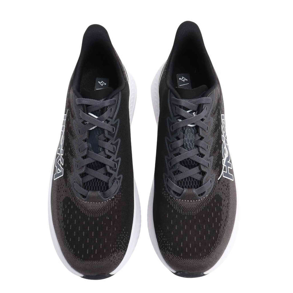 Hoka Men's Mach 6 Sneaker, Black/White, 11